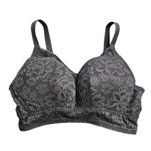 Knix Wireless Lace Bustier, Black, Size XL Fits Sizes 38A, 38B, 38C